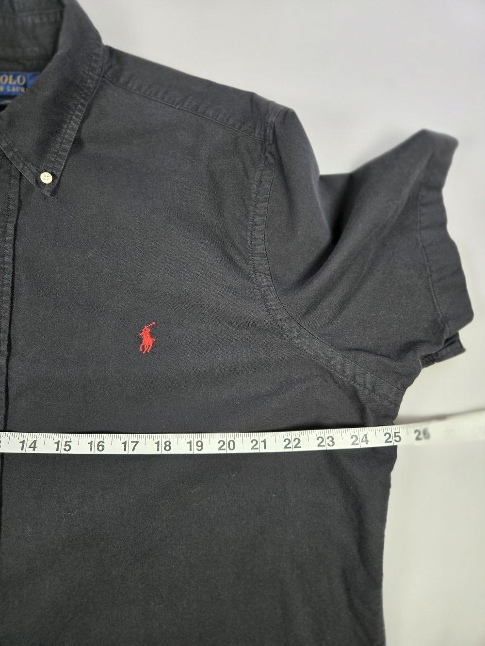 Polo Ralph Lauren Black Short Sleeve Button Down Shirt Classic Fit XL Red Pony - Picture 7 of 8